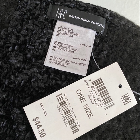 SOLD - Chenille Scarf and Rainbow Pouf Beanie Set - Picture 4 of 4